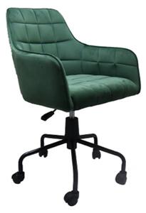 Vernal Swivel Velvet Home And Office Chair In Green