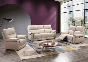 Radford Leather Electric Recliner Sofa Suite In Chalk