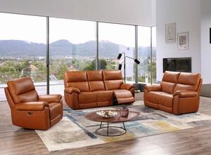 Radford Leather Electric Recliner Sofa Suite In Tan