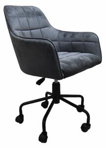 Vernal Swivel Velvet Home And Office Chair In Grey