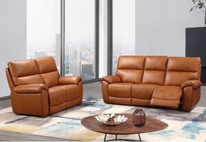 Radford Leather Electric Recliner 3+2 Seater Sofa Set In Tan