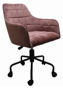 Vernal Swivel Velvet Home And Office Chair In Blush