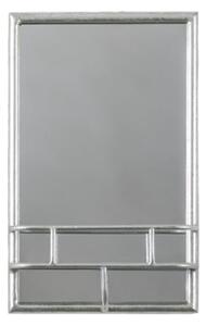 Millan Rectangular Bathroom Mirror With Shelf In Silver Frame