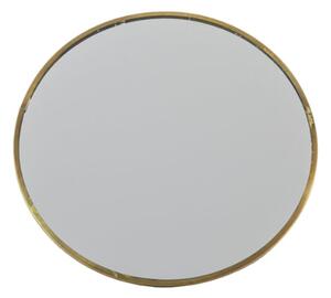 Nyla Small Round Dressing Mirror With Stand In Brass Frame