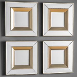 Madrina Square Set Of 4 Wall Mirrors In Gold Frame