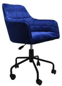 Vernal Swivel Velvet Home And Office Chair In Navy