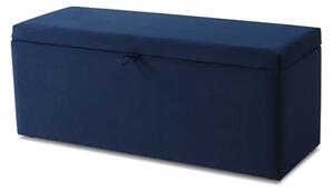 Bradenton Velvet Blanket Box In Blue