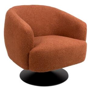 Cary Fabric Lounge Chair In Rust With Black Trumpet Base