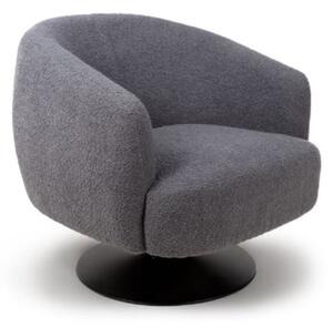 Cary Fabric Lounge Chair In Grey With Black Trumpet Base