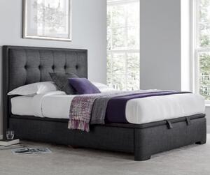 Felton Pendle Fabric Ottoman Double Bed In Slate