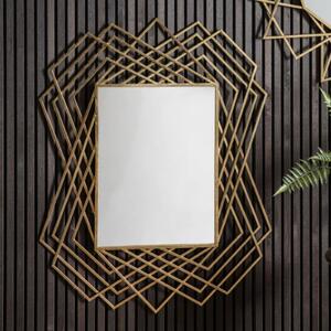 Spectra Rectangular Wall Mirror In Gold Frame