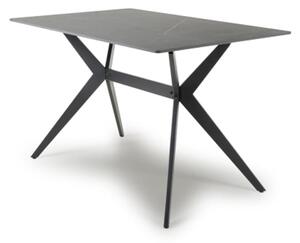 Tarsus Ceramic Dining Table With Metal Legs In Grey