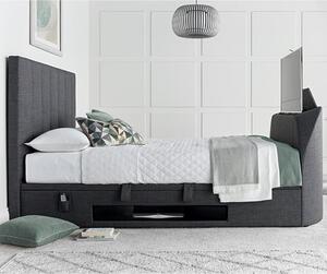 Milton Ottoman Pendle Fabric Double TV Bed In Slate