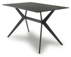 Tarsus Small Ceramic Dining Table With Metal Legs In Black