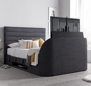 Alton Ottoman Pendle Fabric Double TV Bed In Slate