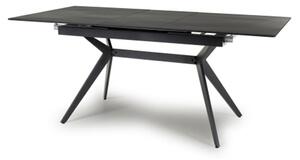 Tarsus Ceramic Extending Dining Table With Metal Legs In Black