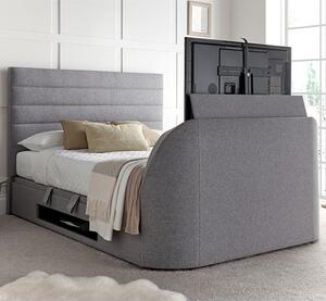 Alton Ottoman Marbella Fabric Double TV Bed In Grey