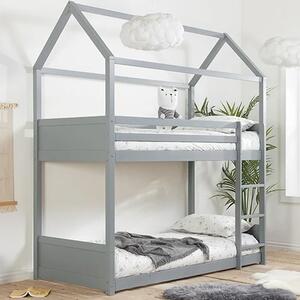 Herrin Wooden Single Bunk Bed In Grey