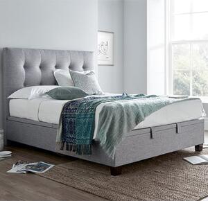 Lisbon Marbella Fabric Ottoman King Size Bed In Grey