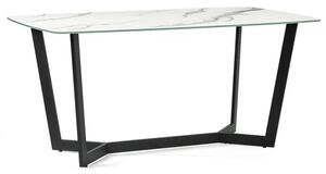 Oakley Glass Top Dining Table In White Marble Effect