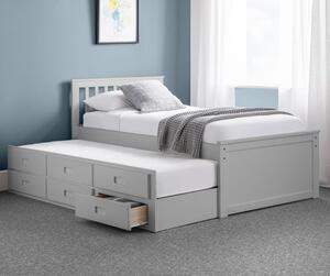 Macon Single Bed With Underbed And Drawers In Dove Grey