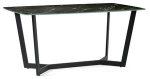 Oakley Glass Top Dining Table In Black Marble Effect