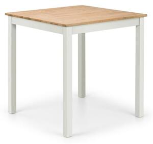 Calliope Square Wooden Dining Table In Ivory And Oak