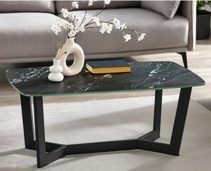 Oakley Glass Top Coffee Table In Black Marble Effect