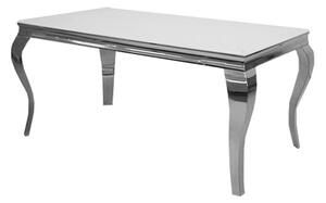 Laval Small White Glass Dining Table With Chrome Curved Legs