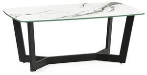 Oakley Glass Top Coffee Table In White Marble Effect