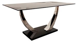 Vail Black Sintered Stone Dining Table With Chrome Pedestal Legs