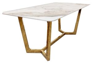 Largo Pandora Sintered Stone Top Dining Table With Gold Frame