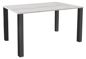 Circa Rectangular Glass Dining Table In White Marble Effect