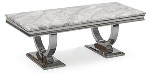 Alto Light Grey Marble Coffee Table With Polished Circular Base