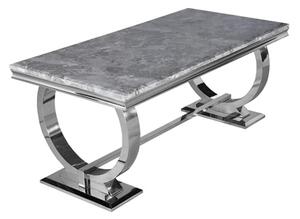 Alto Large Light Grey Marble Dining Table With Polished Base