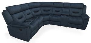 Darley Upholstered Recliner Fabric Corner Sofa In Blue