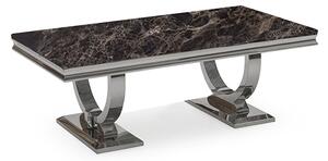 Alto Black Marble Coffee Table With Polished Circular Base