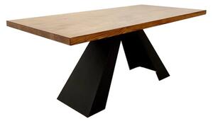 Alto Solid Wood Dining Table In Oak With Matt Black Metal Base