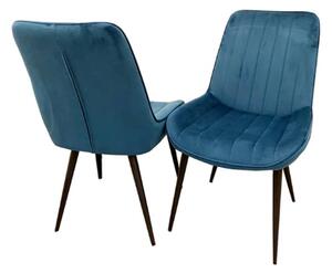 Danville Navy Blue Velvet Dining Chairs In Pair