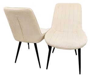 Danville Cream Velvet Dining Chairs In Pair