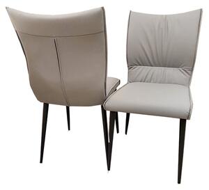 Ferndale Grey Faux Leather Dining Chairs In Pair