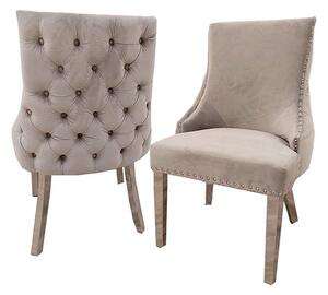 Kinston Light Grey Velvet Dining Chairs In Pair