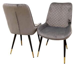 Lewiston Iron Velvet Dining Chairs In Pair