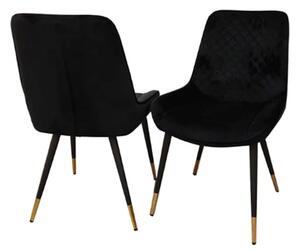 Lewiston Black Velvet Dining Chairs In Pair