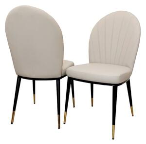 Everett Beige Faux Leather Dining Chairs In Pair