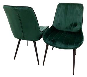 Danville Emerald Green Velvet Dining Chairs In Pair