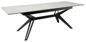 Kara Stone Extending Dining Table With Black Metal Base