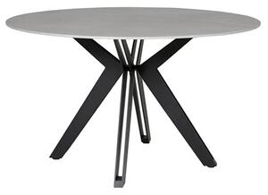 Kara Round Stone Dining Table With Black Metal Base