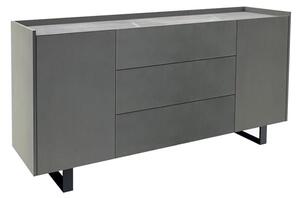 Kara Wooden Sideboard With Stone Top In Grey