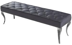 Laval Small Velvet Dining Bench In Dark Grey